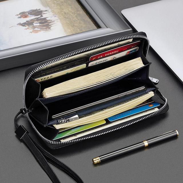 Men’s Long PU Leather Zipper Wallet