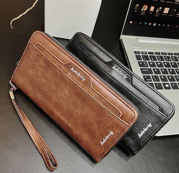 Men’s Long PU Leather Zipper Wallet