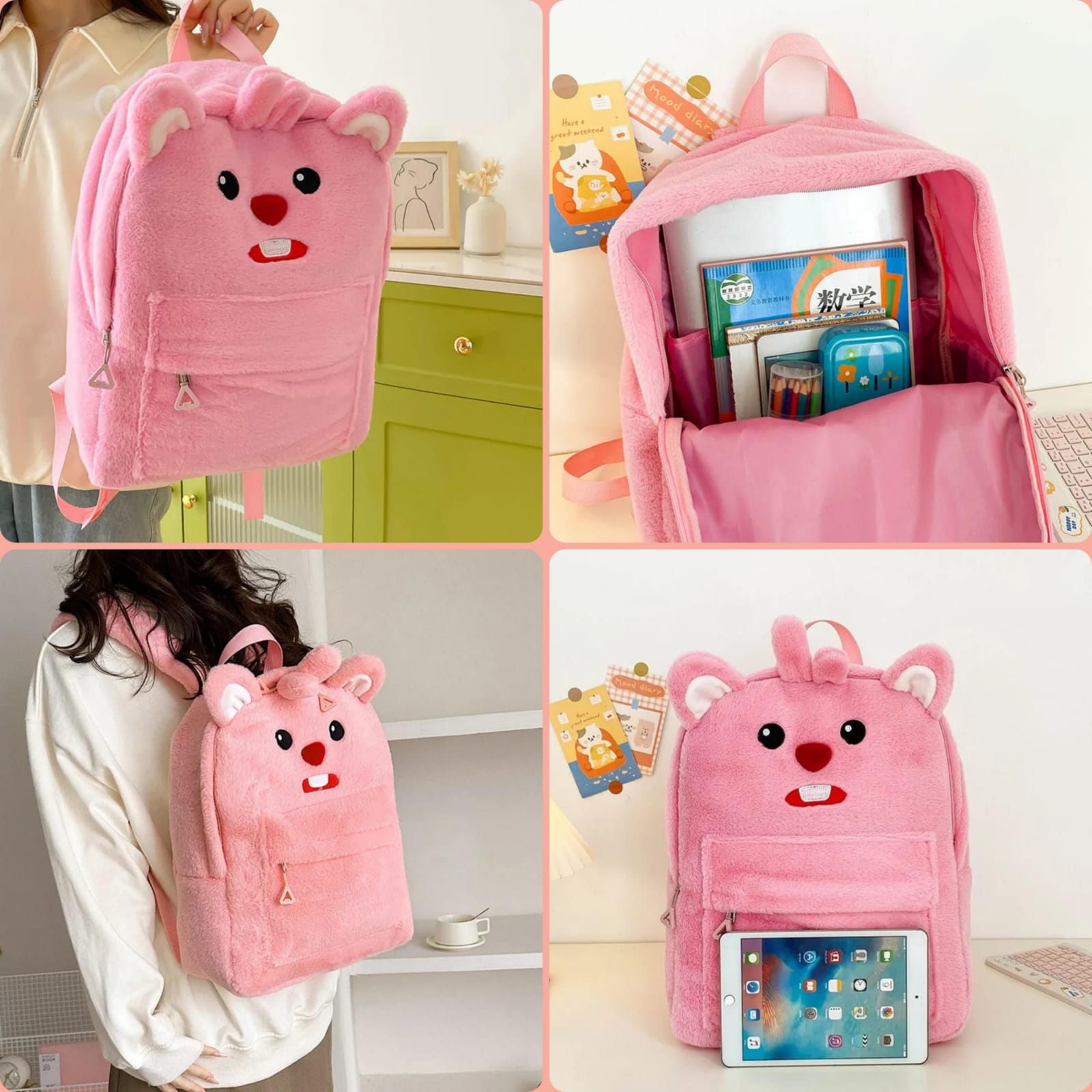 Fluffy School Bag