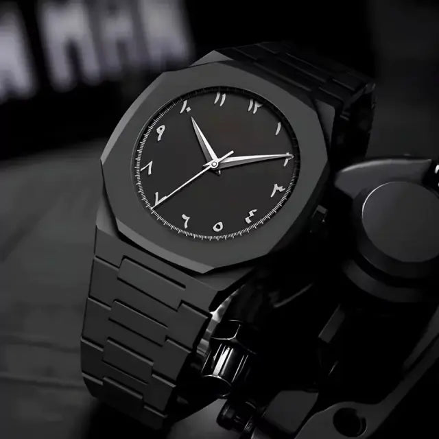 Black Minimalist Analog Wrist Aura Watch