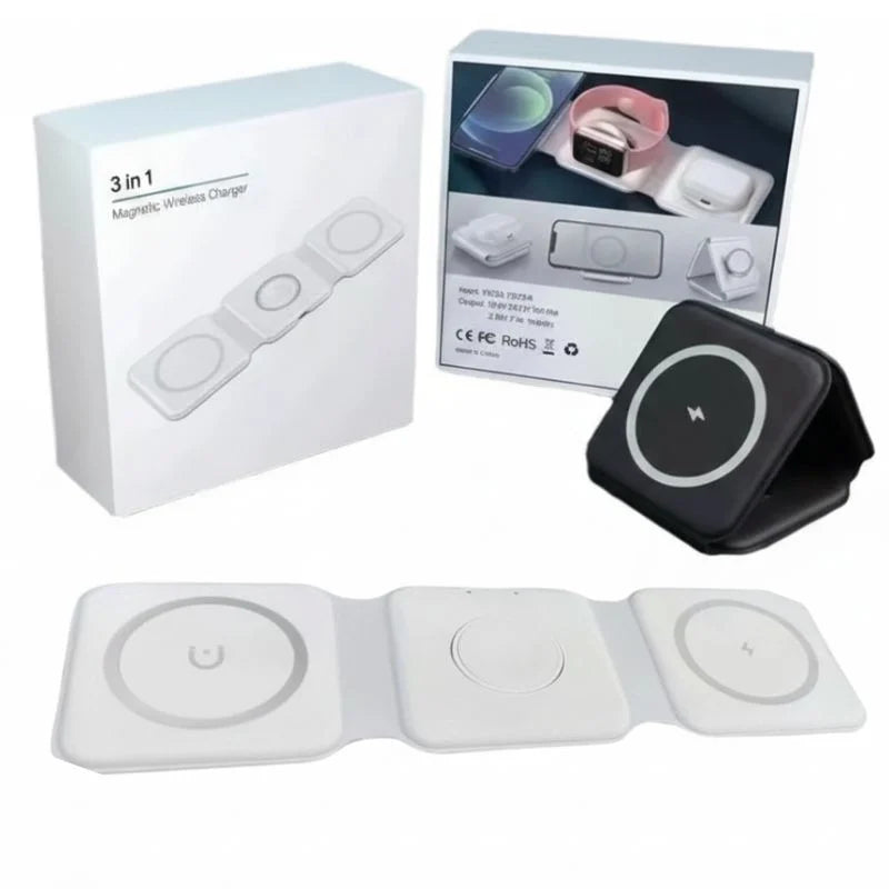 Foldable 3-in-1 wireless charger