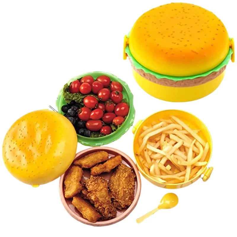 Hamburger Shaped Kids Lunch Box