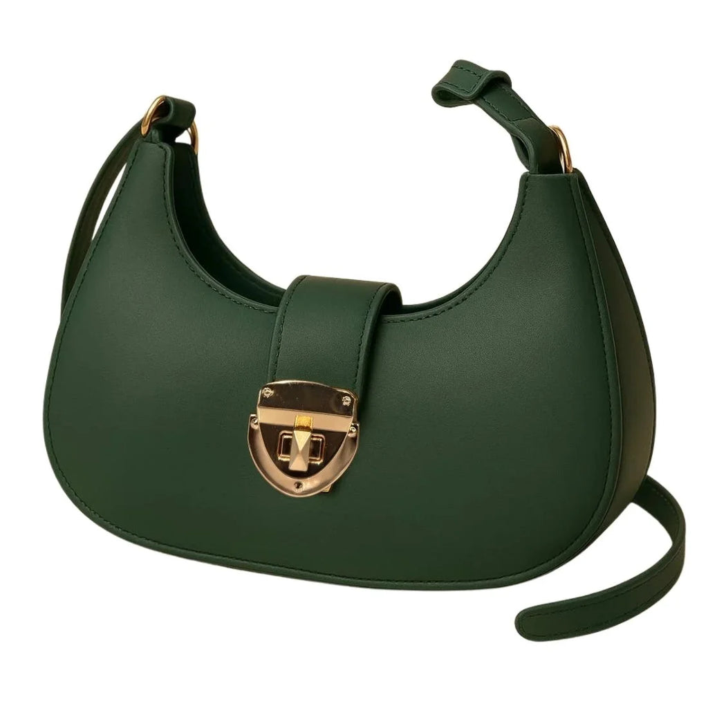 Elegant deep green shoulder bag