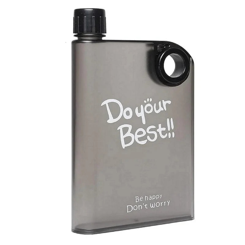 Slim portable notebook-style water bottle