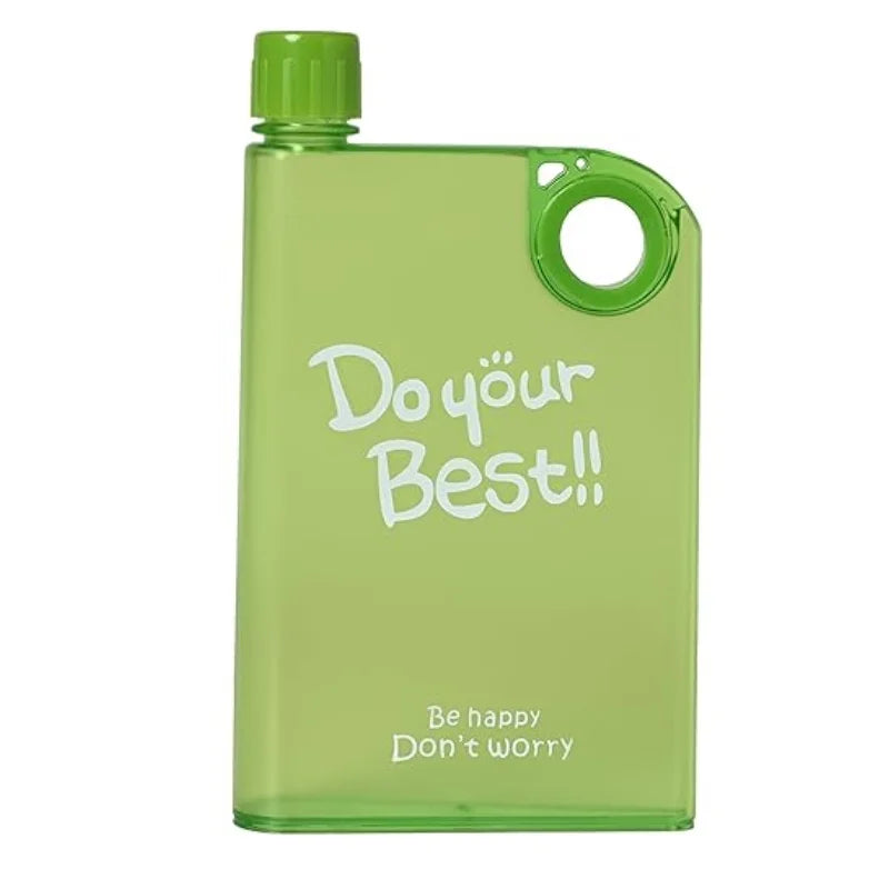 Slim portable notebook-style water bottle