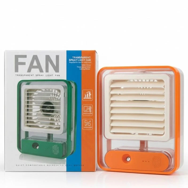 Compact cooling fan with mist