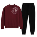 LION Printed Maroon Tracksuit Sweatshirt & Trouser