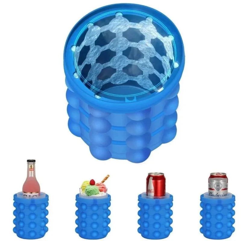 Portable silicone ice cube maker