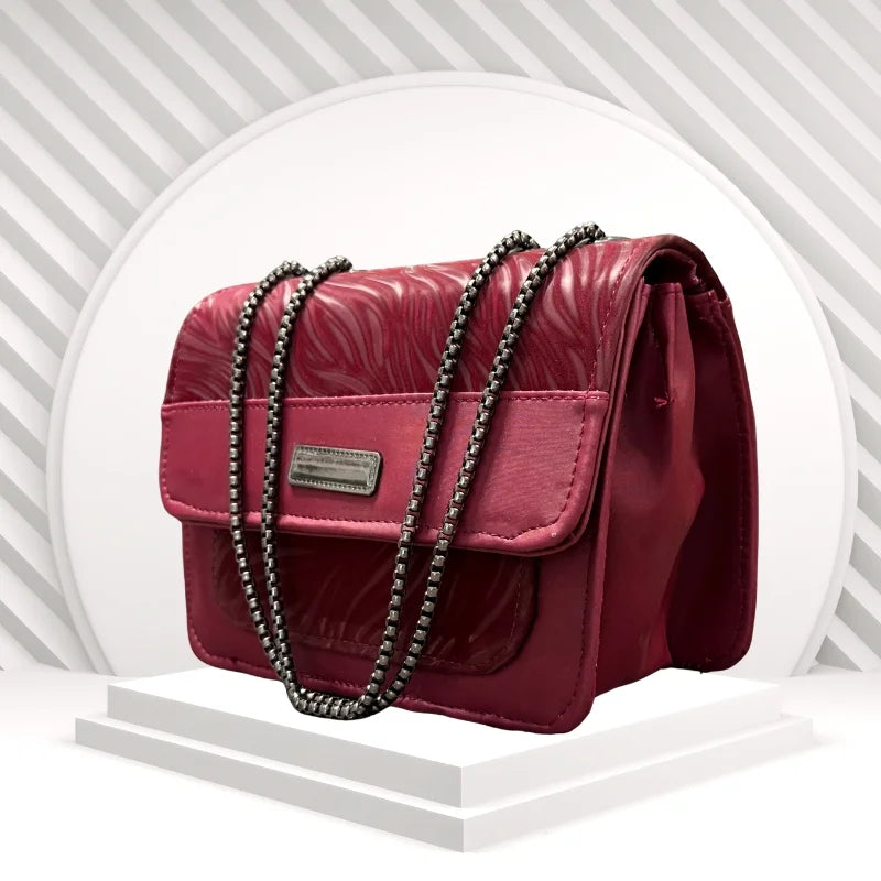 Elegant faux leather shoulder bag