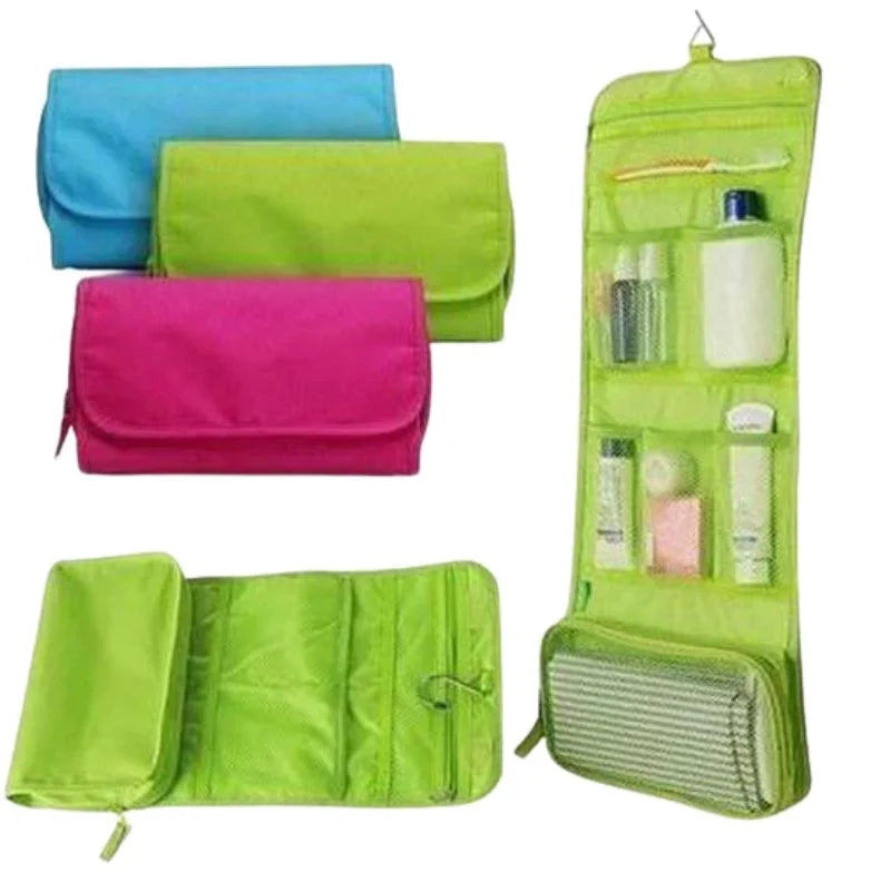 Travel Roll-Up Hanging Cosmetic & Toiletry Organizer Bag