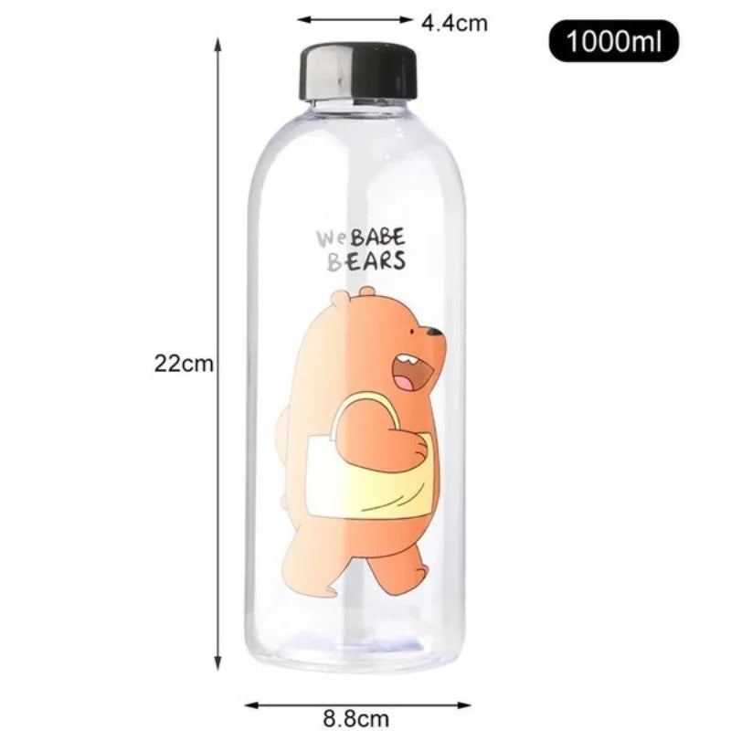Cute frosted bottle with straw