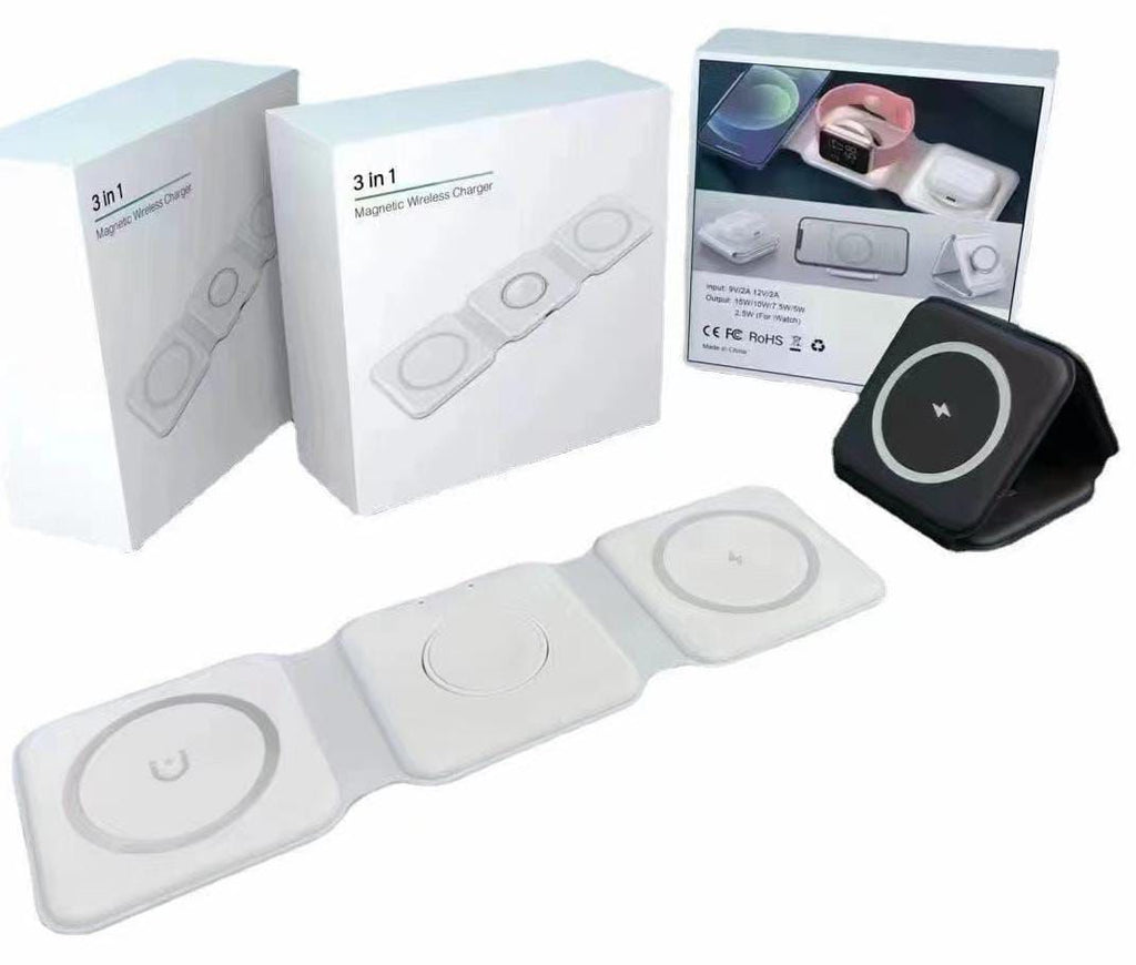 Foldable 3-in-1 wireless charger