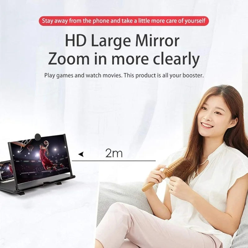 Mobile screen enlarger with eye protection