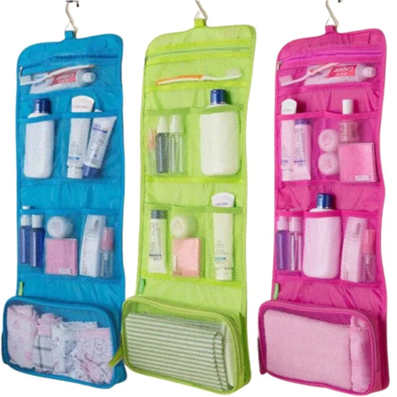 Travel Roll-Up Hanging Cosmetic & Toiletry Organizer Bag