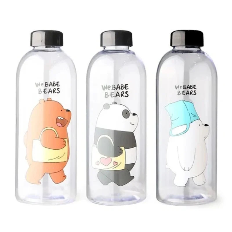 Cute frosted bottle with straw