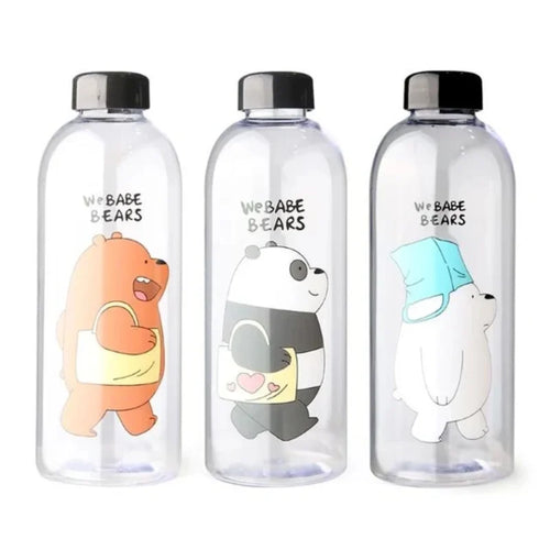 Cute frosted bottle with straw