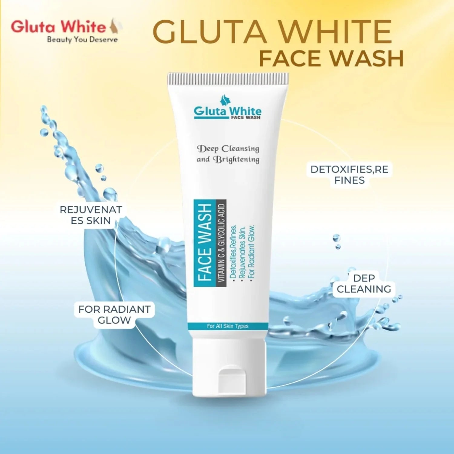 Brightening deep cleansing face wash