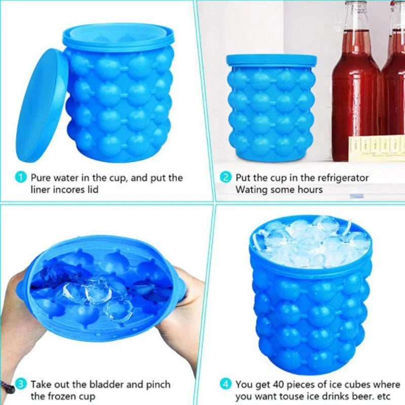 Portable silicone ice cube maker