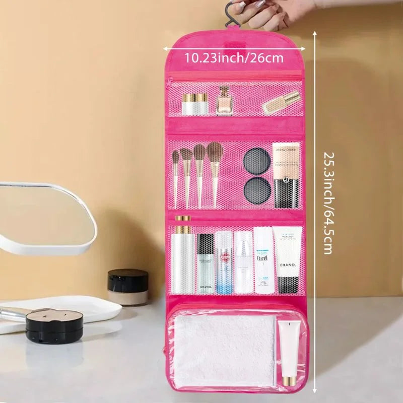 Travel Roll-Up Hanging Cosmetic & Toiletry Organizer Bag