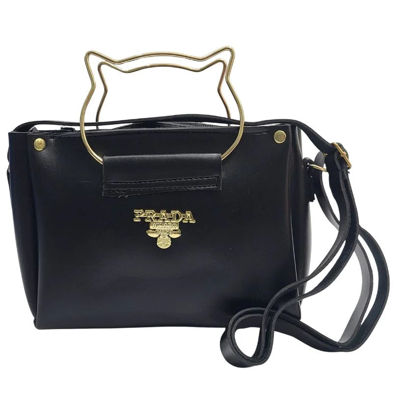 Elegant Cat Handle Handbag for Girls & Ladies