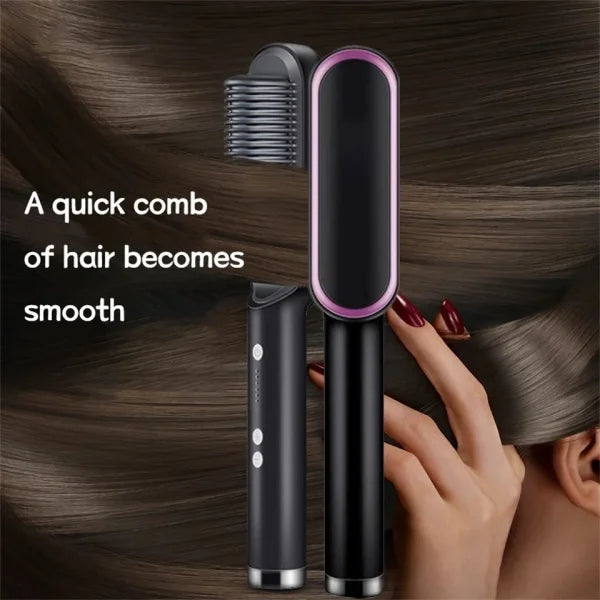 Dual-Purpose Hair Straightener Brush & Styler