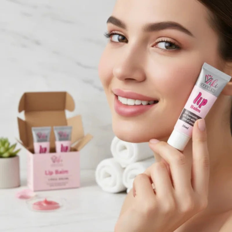 Moisturizing pink tint lip balm