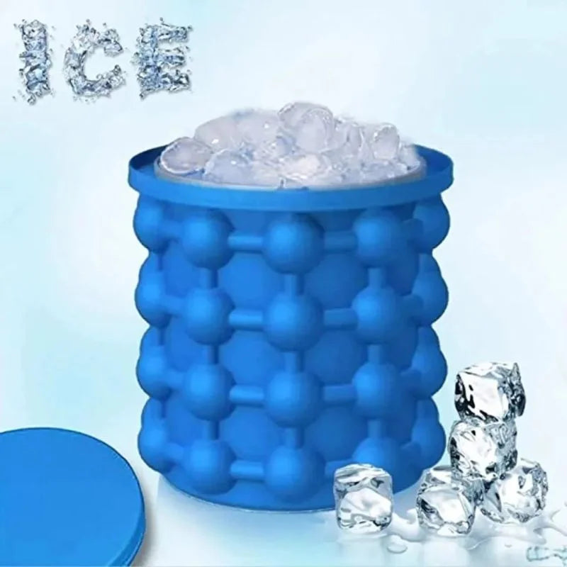 Portable silicone ice cube maker