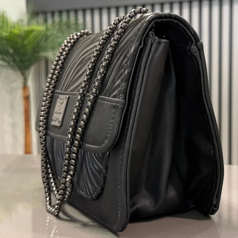 Elegant faux leather shoulder bag