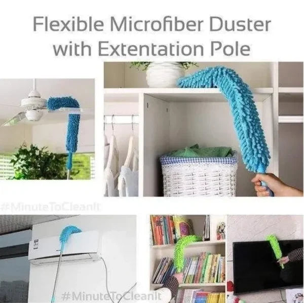 Flexible extendable microfiber duster
