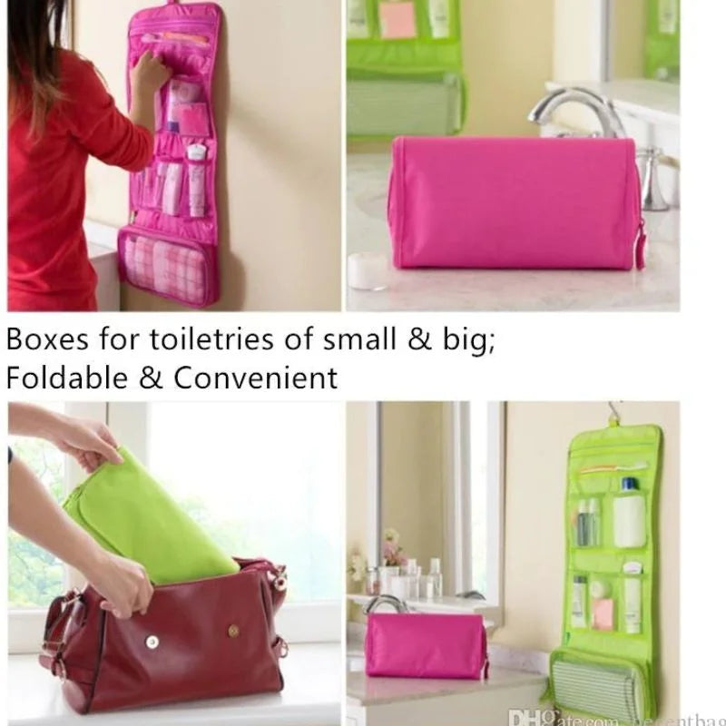 Travel Roll-Up Hanging Cosmetic & Toiletry Organizer Bag