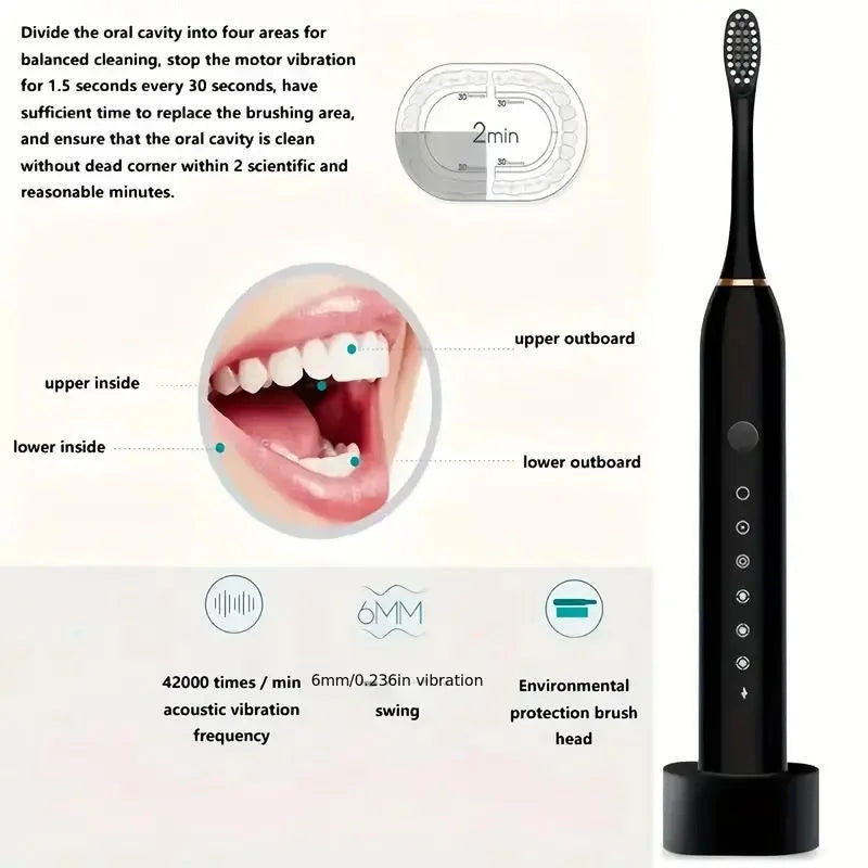 Advanced sonic electric toothbrush for deep cleaning and whitening
