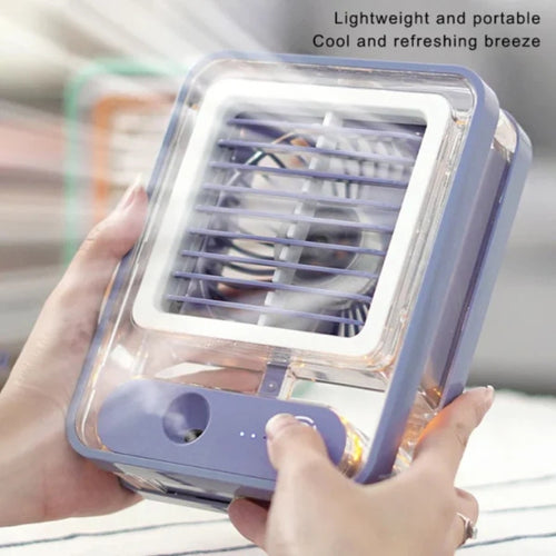 Compact cooling fan with mist