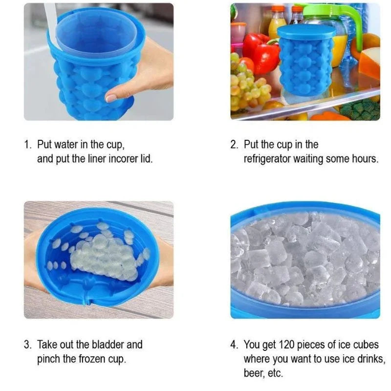 Portable silicone ice cube maker