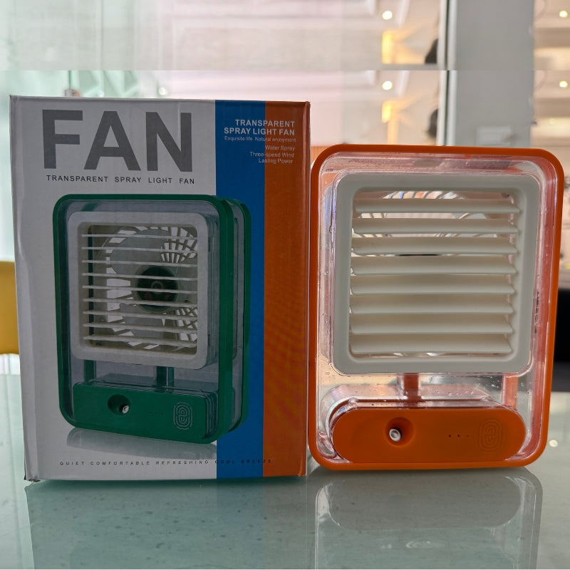 Compact cooling fan with mist