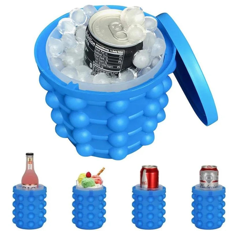 Portable silicone ice cube maker