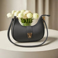 Stylish Gray Crescent Handbag