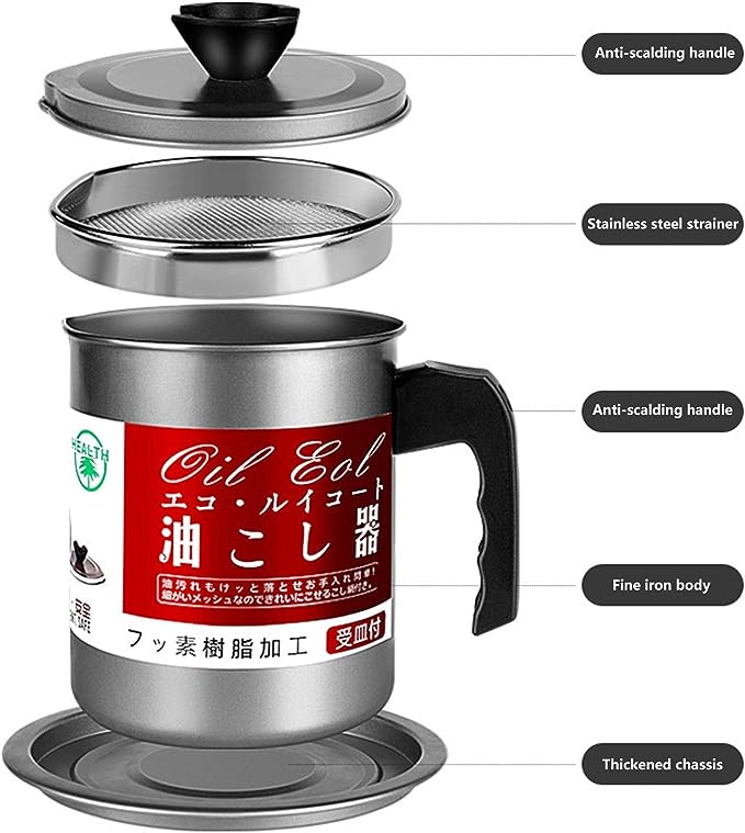 Oil Fryer Cooker with Stainless Steel Machine with Handle for Kitchen (1.4L)