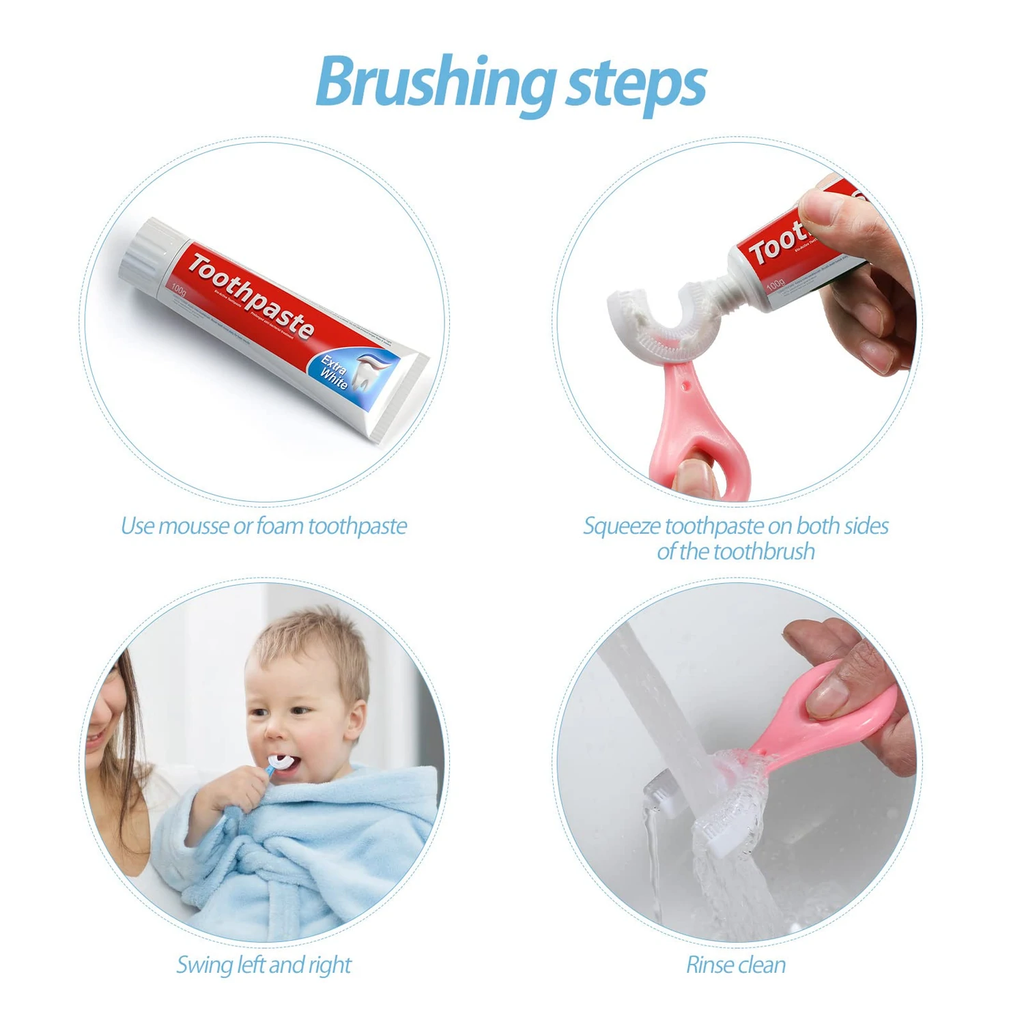 1 PC - 360 Degree U-Shaped Baby Toothbrush